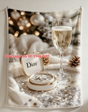 Dior Style Flannel Blanket Throw Sofa Couch Blanket for Wall Hanging Decor D105